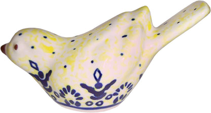 Boleslawiec Polish Pottery UNIKAT Bird Statuette "Lace"