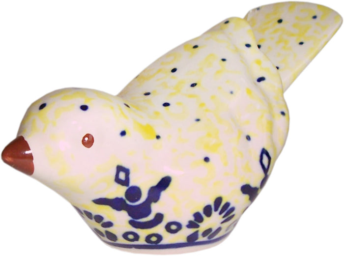 Boleslawiec Polish Pottery UNIKAT Bird Statuette "Lace"