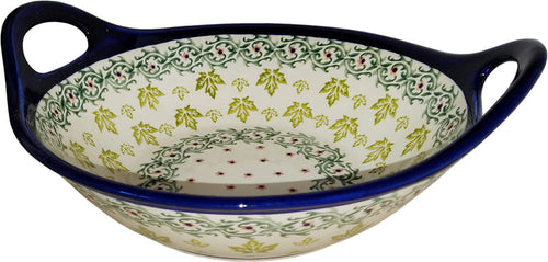 Boleslawiec Polish Pottery UNIKAT Bowl with Handles "Vermont"