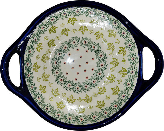 Boleslawiec Polish Pottery UNIKAT Bowl with Handles "Vermont"