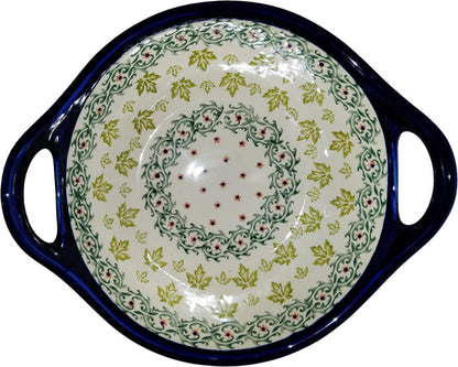 Boleslawiec Polish Pottery UNIKAT Bowl with Handles "Vermont"
