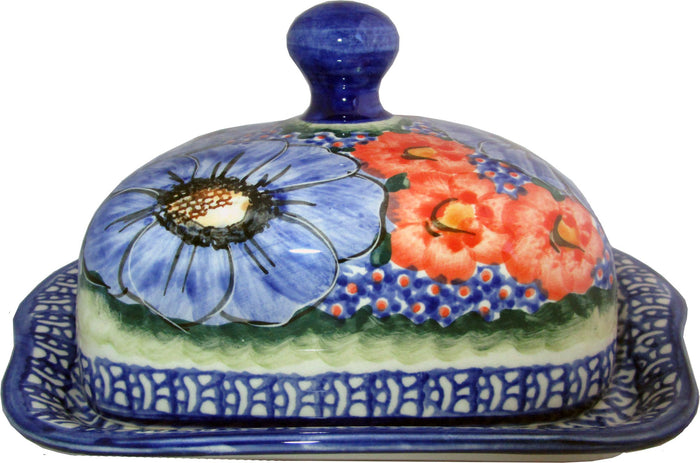 Boleslawiec Polish Pottery UNIKAT Butter Dish "Isabelle"