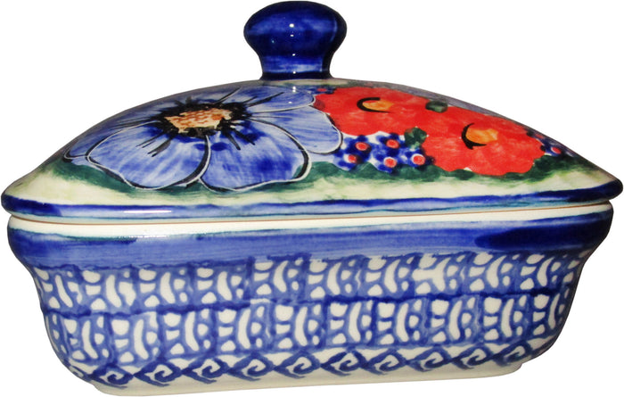 Boleslawiec Polish Pottery UNIKAT Butter Dish, Serving or Storage Box "Isabelle"
