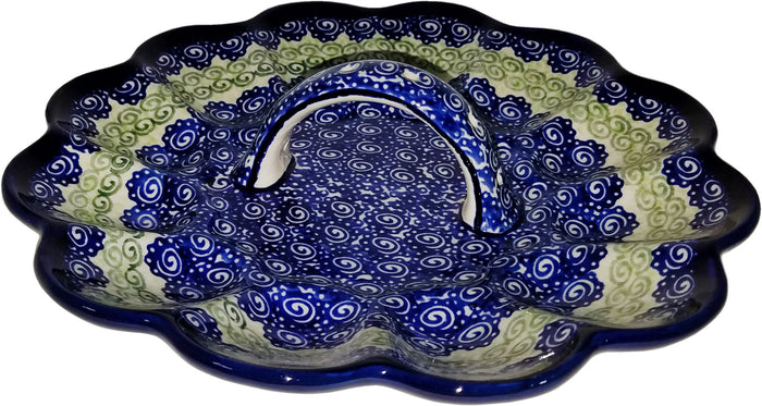 Boleslawiec Polish Pottery UNIKAT Egg Plate "Alex"