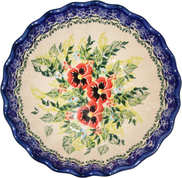 Boleslawiec Polish Pottery UNIKAT Ice Cream Scalloped Bowl "Summer Day"