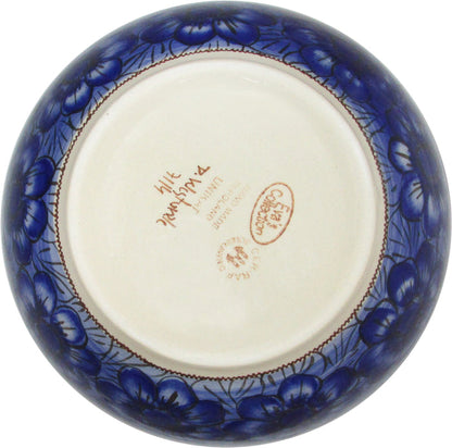 Boleslawiec Polish Pottery Unikat Large Mixing or Serving Bowl "Blue Garden"