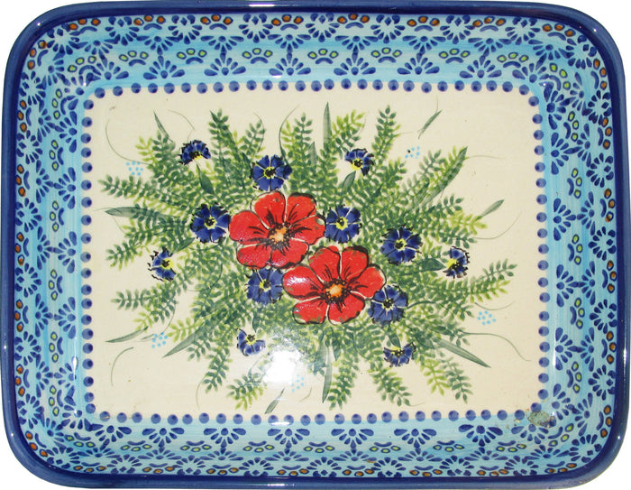 Boleslawiec Polish Pottery UNIKAT Large Rectangular Lasagna Baker "Veronica"