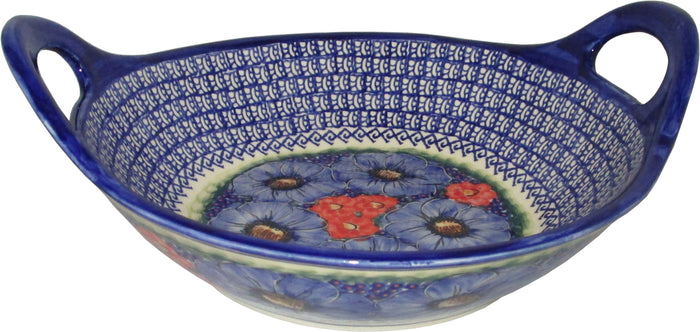 Boleslawiec Polish Pottery UNIKAT Large Serving Bowl with Handles "Isabelle"