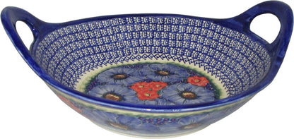 Boleslawiec Polish Pottery UNIKAT Large Serving Bowl with Handles "Isabelle"