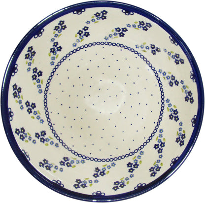 Boleslawiec Polish Pottery UNIKAT Large Serving or Mixing Bowl "Forget Me Not"