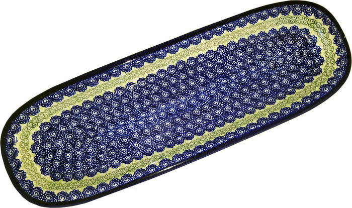 Boleslawiec Polish Pottery UNIKAT Long Serving Plate "Alex"