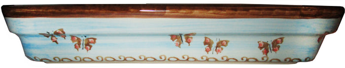 Boleslawiec Polish Pottery UNIKAT Medium Rectangular Lasagna Baker "Blue Sky Meadow""