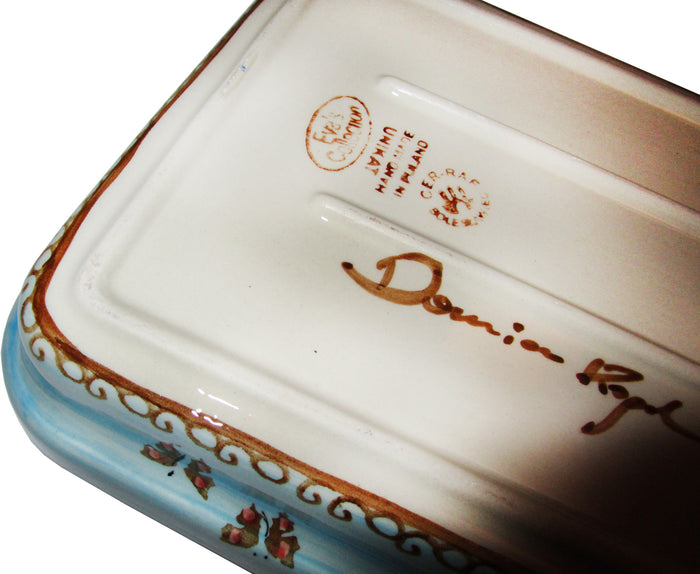 Boleslawiec Polish Pottery UNIKAT Medium Rectangular Lasagna Baker "Blue Sky Meadow""