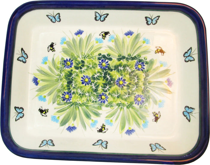Boleslawiec Polish Pottery UNIKAT Medium Rectangular Lasagna Baker "Serenity"