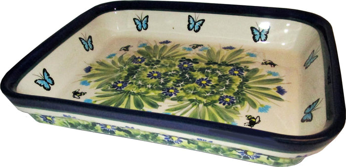 Boleslawiec Polish Pottery UNIKAT Medium Rectangular Lasagna Baker "Serenity"