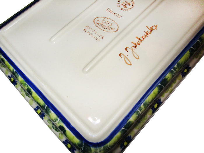 Boleslawiec Polish Pottery UNIKAT Medium Rectangular Lasagna Baker "Serenity"