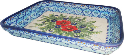Boleslawiec Polish Pottery UNIKAT Medium Rectangular Lasagna Baker "Veronica"