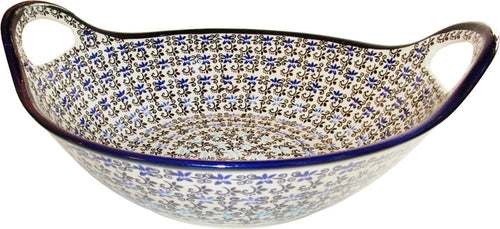 Boleslawiec Polish Pottery UNIKAT Medium Serving Bowl with Handles "Martina"