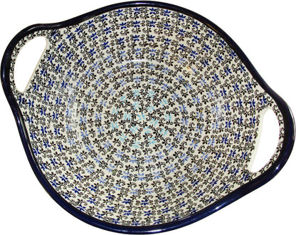 Boleslawiec Polish Pottery UNIKAT Medium Serving Bowl with Handles "Martina"