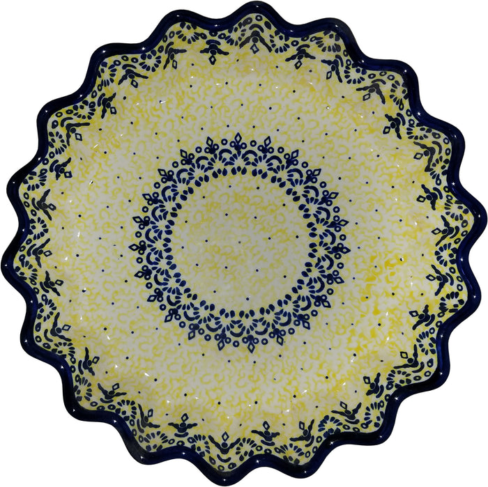 Boleslawiec Polish Pottery UNIKAT Pie or Quiche Baker "Lace"