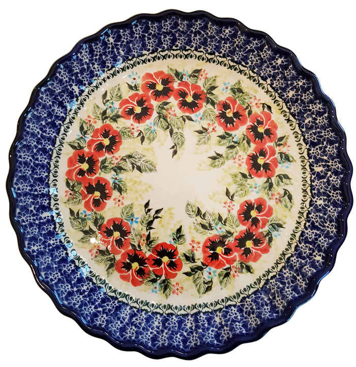 Boleslawiec Polish Pottery UNIKAT Pie Plate or Quiche Baker "Summer Day"