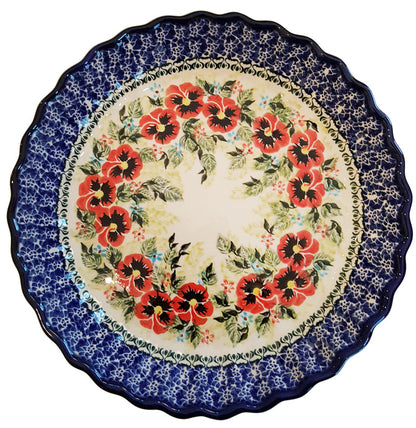 Boleslawiec Polish Pottery UNIKAT Pie Plate or Quiche Baker "Summer Day"