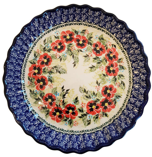 Boleslawiec Polish Pottery UNIKAT Pie Plate or Quiche Baker "Summer Day"