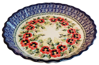 Boleslawiec Polish Pottery UNIKAT Pie Plate or Quiche Baker "Summer Day"
