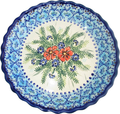 Boleslawiec Polish Pottery UNIKAT Pie Plate or Quiche Baker "Veronica"