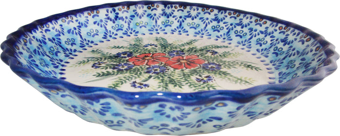Boleslawiec Polish Pottery UNIKAT Pie Plate or Quiche Baker "Veronica"