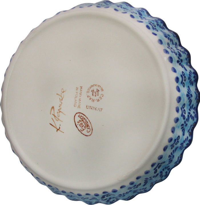 Boleslawiec Polish Pottery UNIKAT Pie Plate or Quiche Baker "Veronica"