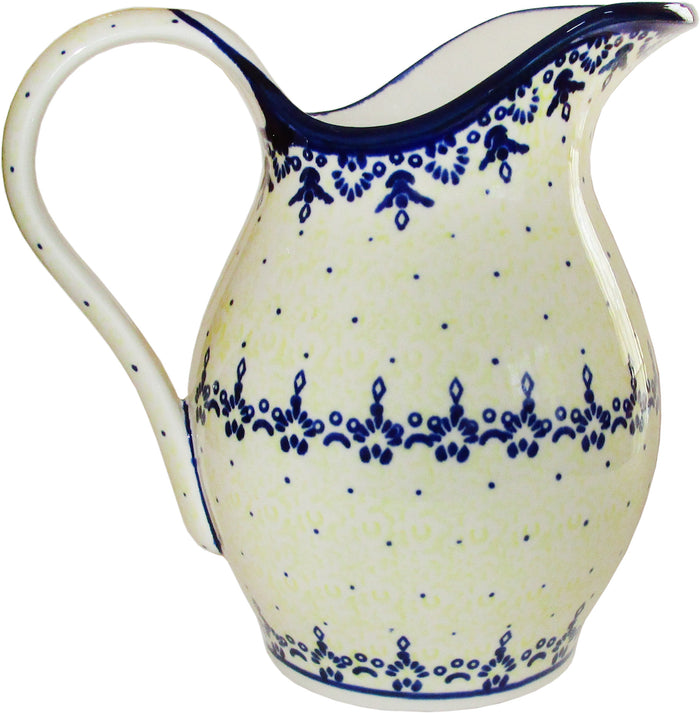 Boleslawiec Polish Pottery UNIKAT Pitcher Water Milk Wine Jug 1.7L "Lace"