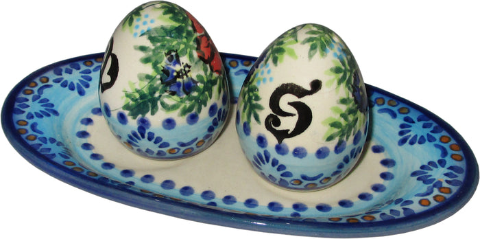 Boleslawiec Polish Pottery UNIKAT Salt and Pepper Set "Veronica"
