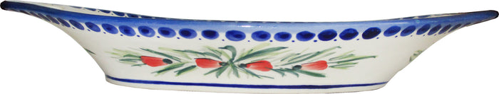 Boleslawiec Polish Pottery UNIKAT Serving or Baking Dish with Handles "Poppy Field"