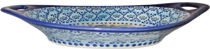 Boleslawiec Polish Pottery UNIKAT Serving or Baking Dish with Handles "Veronica"