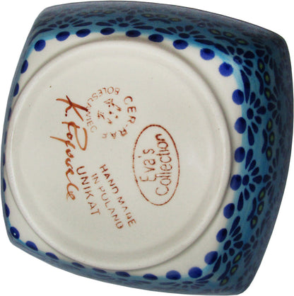 Boleslawiec Polish Pottery Unikat Serving or Ice Cream Square Bowl "Veronica"