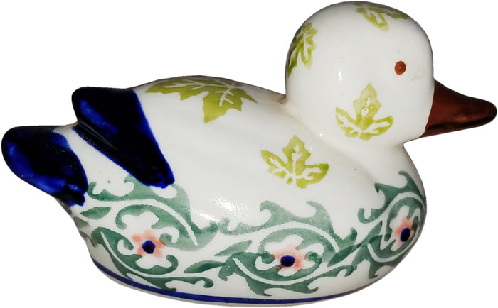Boleslawiec Polish Pottery UNIKAT Small Duck Statuette "Vermont"