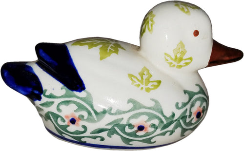 Boleslawiec Polish Pottery UNIKAT Small Duck Statuette "Vermont"