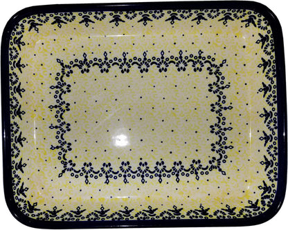 Boleslawiec Polish Pottery UNIKAT Small Lasagna Baker "Lace"