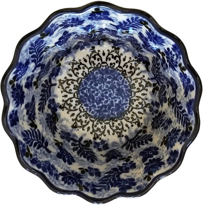 Boleslawiec Polish Pottery UNIKAT Small Scalloped Bowl 1976