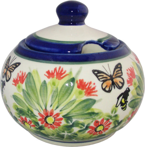 Boleslawiec Polish Pottery UNIKAT Sugar Bowl "Spring"