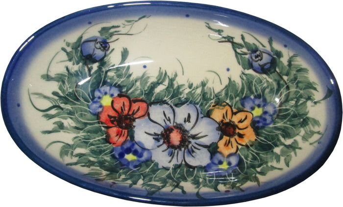 Boleslawiec Polish Pottery UNIKAT XSmall Oval Baking Dish "Wild Field"