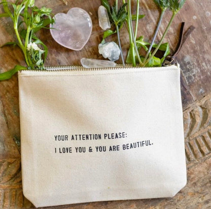Canvas Zip Quote Bag (7 Styles)