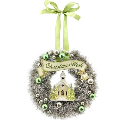 Christmas Wish Tinsel Wreath Ornament