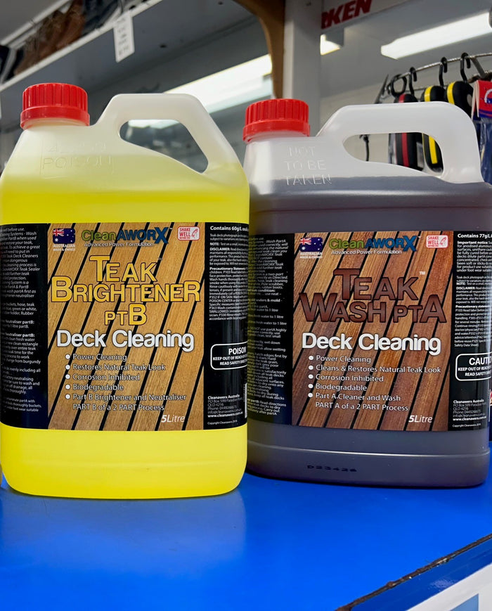 CLEANAWORX TEAK CLEANER AND BRIGTNER 10L Kit - Bosuns Boat