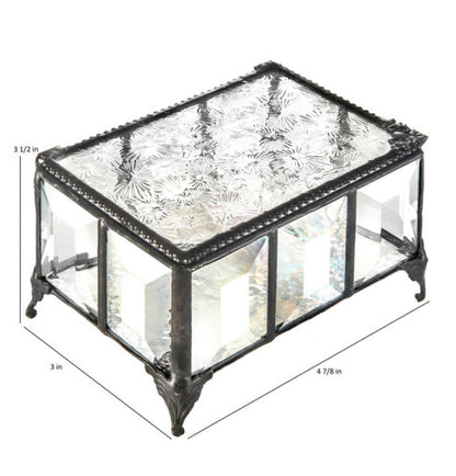 Clear Crystal Glass Artisan Jewelry Box