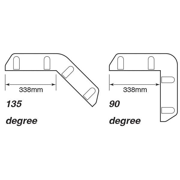 Corner 135° Dock Fender - White