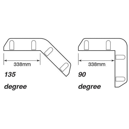 Corner 135° Dock Fender - White