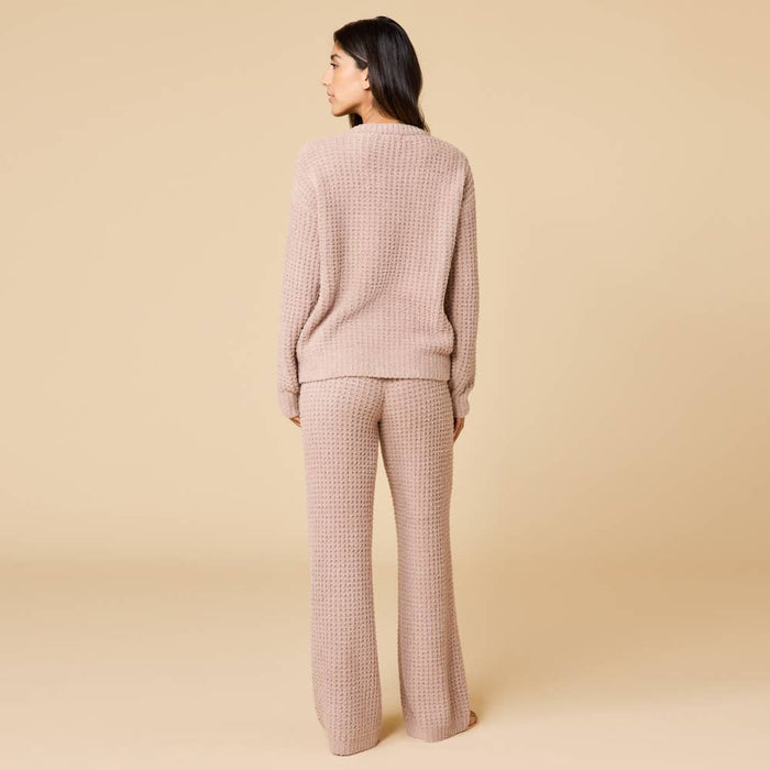 Cozy Marshmallow Waffle V-Neck Lounge Set
