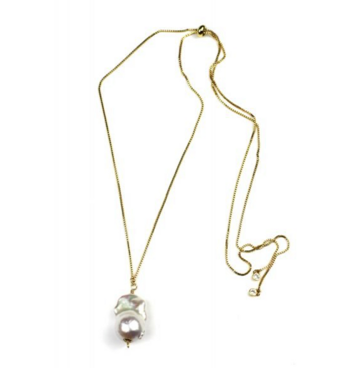 Cristina V Adjustable Baroque Pearl Necklace